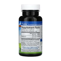 Вітамін D 5000 IU Carlson Laboratories (Vitamin D) - 120 софтгелів - мініатюра 2