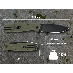 Ніж складаний туристичний SRM 221X-GP 92 мм 14C28N G10 зелений - мініатюра 12