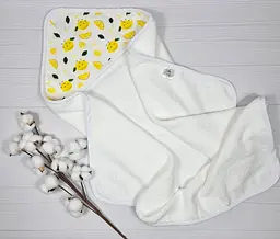 Дитячий рушничок-куточок 80х80 a.l.babybox Лимон Білий