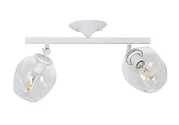 Люстра стельова Levistella 756XPR0231F-2 WH+CL, E27, 2 лампи, білий+прозорий, сучасний стиль для дому