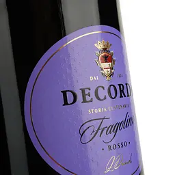 Вино ігристе Decordi Fragolino Rosso, червоне, напівсолодке, 7,5%, 0,75 л - мініатюра 3