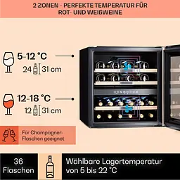 Винний холодильник Klarstein Vinsider 36 Onyx Edition (10038404) - мініатюра 3