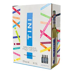Вино Tini Grecanico Pinot Grigio, біле, сухе, 12%, 3 л (826485) - мініатюра 2