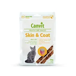 Ласощі для котів Canvit Skin and Coat для здорової шкіри та блискучої шерсті 100 г can514076
