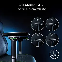 Ігрове крісло Razer Iskur V2 NewGen Black (RZ38-04900800-R3G1) - мініатюра 8