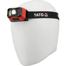 Ліхтар на чоло діодний з датчиком YATO 8 Вт живлення Li-Po акумулятор 3.7 В 1.2 АГод режими 1000/ 500/ 100 Lm (YT-085942) - мініатюра 2
