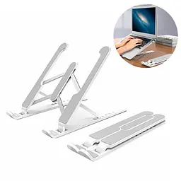 Підставка для ноутбука Notebook Bracket P1, складна регульована пластикова, біла - мініатюра 2