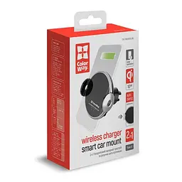 Бездротовий автомобільний зарядний пристрій ColorWay AutoSense Car Wireless Charger 2 10W Black (CW-CHAW035Q-BK) - мініатюра 9