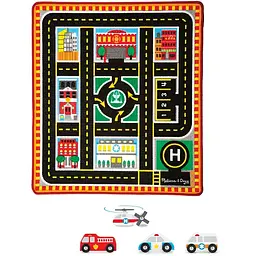 Килимок ігровий Melissa & Doug Рятувальні автомобілі з машинками (MD19406)
