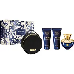 Набір для жінок Versace Pour Femme Dylan Blue: Парфумована вода 100 мл + Гель для душу 100 мл + Лосьйон для тіла 100 мл + Косметичка