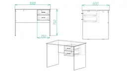 Стіл комп'ютерний Вінсент Ferrum-decor 750x1000x600 ДСП Біле 16 мм (FRD-104782) - мініатюра 4