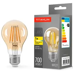 Лампочка TITANUM Filament A60 7W E27 2200K бронза (TLFA6007272A) - мініатюра 2