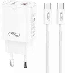 Зарядний пристрій XO L130 30W/1USB+ 1USB-C + Type-C (NB-190A) White