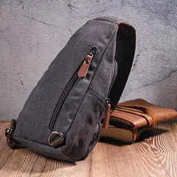 Чоловіча сумка через плече з кабелем USB текстильна 15х31х6 см Vintage 15х31х6 см sum0021416 - мініатюра 8