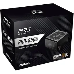 БЖ 850W ASRock PRO PRO-850B 120mm, 80+ Bronze, Retail - мініатюра 5