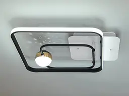 Світильник стельовий LED Diasha MX2989-2B WH+BK, 45W, чорний+білий, для коридору, вітальні, дитячої, офісу - мініатюра 3