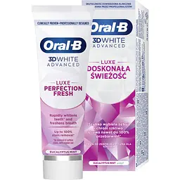 Зубна паста Oral-B 3D White Advanced Luxe Perfection Cвіжість М’яти та Евкаліпу 75 мл