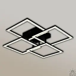 Смарт люстра керована світлодіодна SQUARE 4S 100 Вт 550x550x110 мм Чорна ESLLSE - мініатюра 2