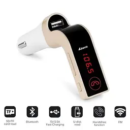 FM трансмітер у машину Bluetooth G7 з USB-зарядкою та мікрофоном - мініатюра 5