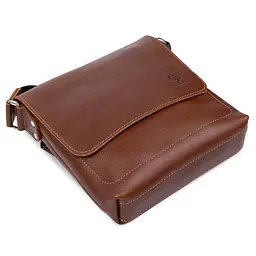 Чоловіча шкіряна сумка через плече GRANDE PELLE 24х24х5 см sum0015581 - мініатюра 3