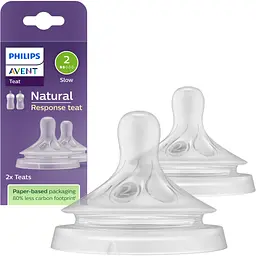Соска силіконова Philips Avent Natural Природний потік від 0 міс. 2 шт. (SCY962/02)