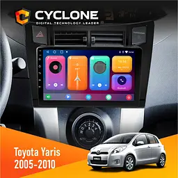 Штатна магнітола Toyota Yaris 2005-2010 Cyclone C9-001 2x32 CPL Cyclone (НФ-00003175)