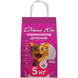 Уцінка. Наповнювач бентонітовий Добрий Кіт Крафт дрібний, аромат лаванда 5 кг 