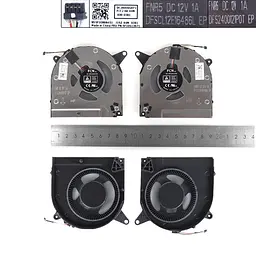 Вентилятори 12V CPU+GPU для Lenovo Legion S7-15ACH6 Type 82K8, (FNR5+FNR6, DC28000GJF0, DC28000GKF1) - мініатюра 3