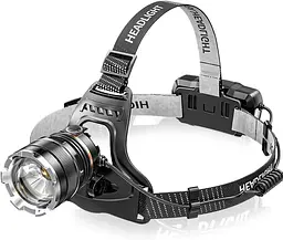 Ліхтар налобний A16-GT світлодіодний IPX65 2x18650 ЗП Type-C zoom Box Чорний - мініатюра 4