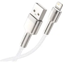 Кабель Baseus Cafule Metal Lightning 2.4A (2m) white (CALJK-B02) - мініатюра 2