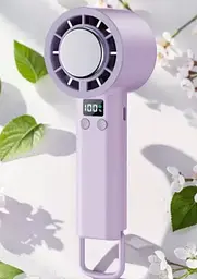Портативний мінівентилятор ZR-01 акумуляторний USB з дисплеєм Бузковий - мініатюра 2