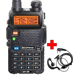 Рація дводіапазонна Baofeng UV-5R (136-174 MHz, 400-520 MHz), 8 Вт, 1800 mAh + Гарнітура у подарунок