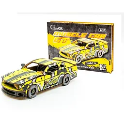 Механічний 3D Пазл PuzzleOk автомобиль Muscle car GT 162 деталі жовтий (2017329952) - мініатюра 4