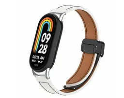 Шкіряний ремінець для XiaomiBand 8 Білий