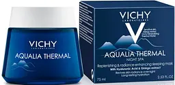 Нічний СПА крем-гель Vichy Aqualia Thermal для глибокого зволоження шкіри обличчя 75 мл - мініатюра 3
