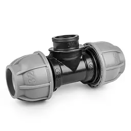 Трійник Bradas для труб PE 32 мм x 3/4 x 32 мм PN10 з внутрішньою різьбою (DSRA10T32F34)