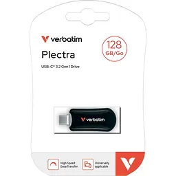 USB флеш накопичувач Verbatim 128GB Plectra Black USB-C (30225) - мініатюра 2