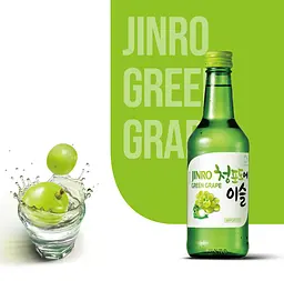 Упаковка соджу Jinro Green Grape Білий виноград 13.0%, 360 мл x 20 шт. - мініатюра 3