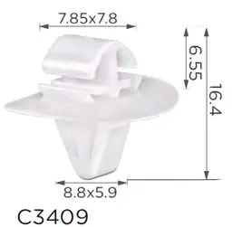 Кліпса кріплення молдингу Renault Opel Nissan 7703077420 Iveco (500339745) C3409 - мініатюра 2