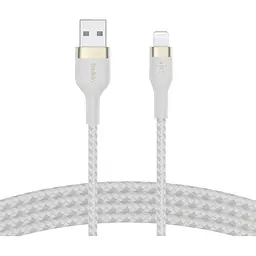 Кабель Belkin USB-A > Lightning заряджання/синхронізації 1м, плетений, силіконовий, з ремінцем на ма teh0013716