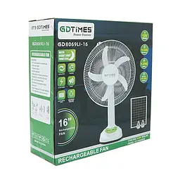 Вентилятор GDTIMES GD 8069LI-16, 16", Solar+ вбудований акумулятор, 2*USB лампочки, Box - мініатюра 2