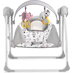 Крісло-гойдалка Kinderkraft Flo Pink сіре з рожевим (00-00158384) - мініатюра 2