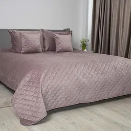 Покривало ТЕП Velour Ромб круглий Elderberry 240x260 см попелясто-рожевий (4-00518_33956) - мініатюра 2