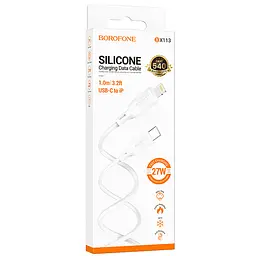 Дата кабель Borofone BX113 Lenny Type-C to Lightning 27W (1m) White - мініатюра 4