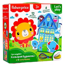 Игра-шнуровка Vladi Toys Fisher-Price Цветные домики, украинский язык (VT5303-26)