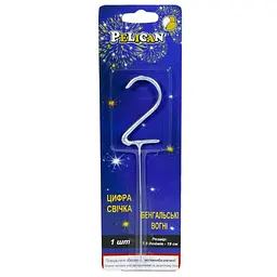 Бенгальська свічка-цифра "2" Pelican 860022 Срібло (2000990576781)