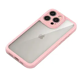 TPU чохол Transparent + Colour 1,5mm для Apple iPhone 13 Pro Max (6.7) Pink - мініатюра 3