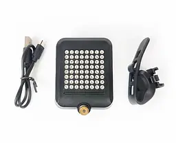Велосипедна фара задня West Biking гіроскопічна з сигналами повороту + лазер 64 Led 80 Lm 1200 mAh 7.1х5.8х3 см (G0001123) - мініатюра 3