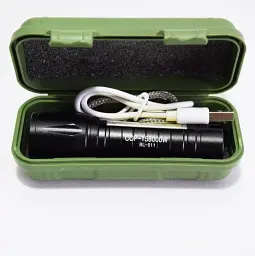 Компактний потужний акумуляторний Чорний LED ліхтарик USB COP BL-511 158000 W (IS33) - мініатюра 2