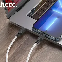 Дата кабель Hoco X90 Cool silicone Type-C to Lightning 20W (1m) White - мініатюра 4